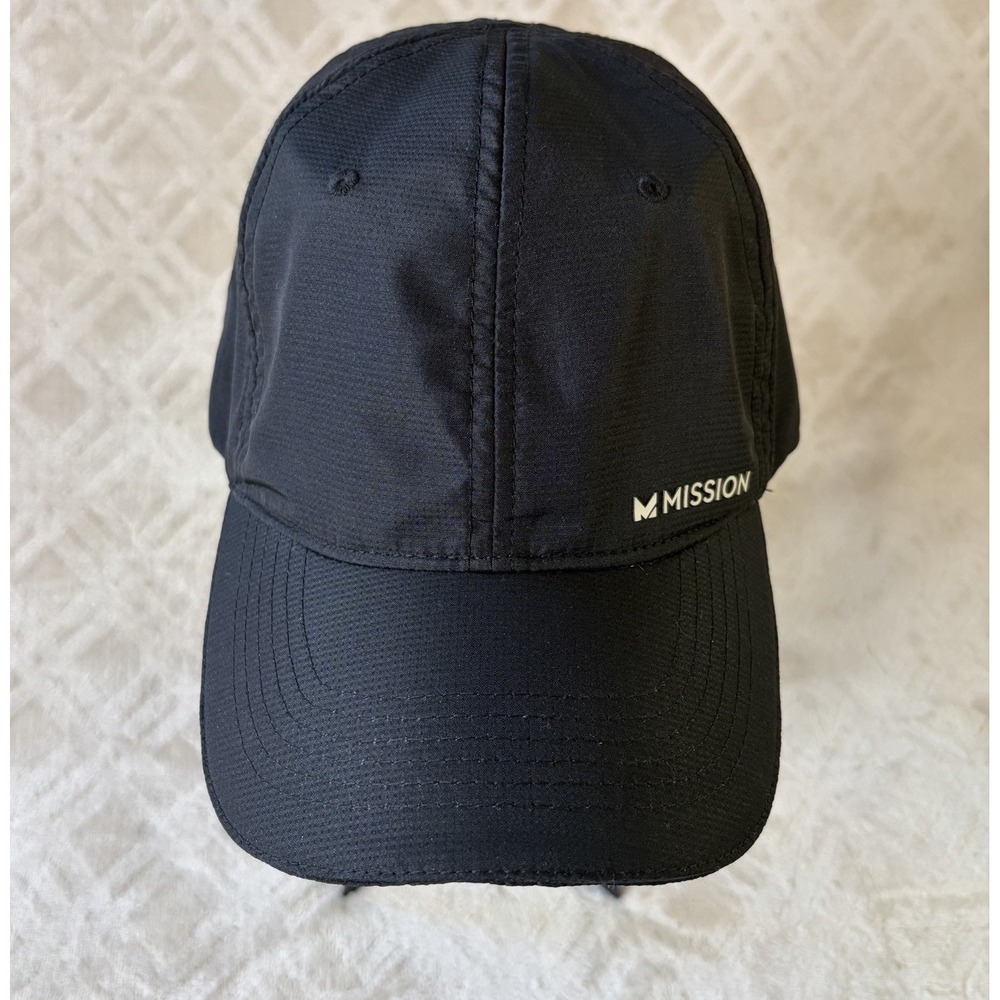 Mission Cooling Hat Black Performance Cap Wet to Cool Lightweight Adjustable